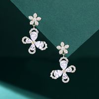 1 Pair Sweet Flower Plating Copper Drop Earrings main image 7
