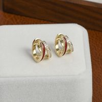 1 Pair Simple Style Geometric Plating Copper Hoop Earrings main image 1
