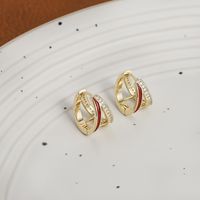 1 Pair Simple Style Geometric Plating Copper Hoop Earrings sku image 2