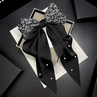 Women's Elegant Sweet Bow Knot Cloth Pearl Hair Clip Hair Tie main image 1
