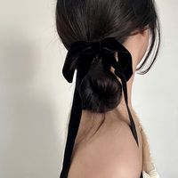 امرأة حلو أسلوب بسيط عقدة القوس قماش الفانيلا صنع يدوي ربطة شعر main image 5