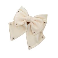 Women's Simple Style Bow Knot Cloth Rhinestones Pearl Hair Clip main image 3