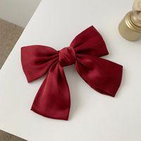 Women's Simple Style Bow Knot Cloth Rhinestones Pearl Hair Clip sku image 2