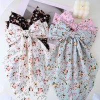 Women's Sweet Pastoral Bow Knot Cloth Floral Hair Claws main image 3