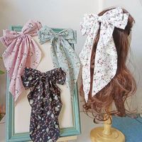 Women's Sweet Pastoral Bow Knot Cloth Floral Hair Claws main image 4