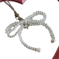 IG Style Sweet Bow Knot Beaded Glass Mobile Phone Chain Keychain main image 2