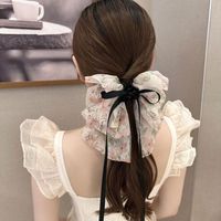 Women's Japanese Style Sweet Bow Knot Cloth Floral Hair Claws sku image 4