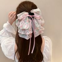 Women's Japanese Style Sweet Bow Knot Cloth Floral Hair Claws sku image 2