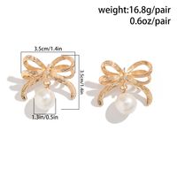 Sweet Geometric Bow Knot Imitation Pearl Women's Jewelry Set sku image 3