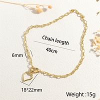 Copper 18K Gold Plated Simple Style Starfish Heart Shape Hollow Out Pendant Necklace main image 3