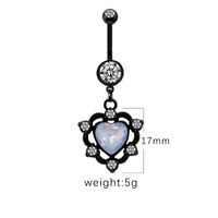 1 Piece Belly Rings Casual Hip-Hop Moon Heart Shape Stainless Steel Arylic Alloy Plating Acrylic Glass main image 4