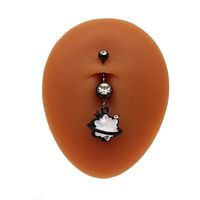 1 Piece Belly Rings Casual Hip-Hop Moon Heart Shape Stainless Steel Arylic Alloy Plating Acrylic Glass main image 9