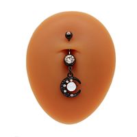 1 Piece Belly Rings Casual Hip-Hop Moon Heart Shape Stainless Steel Arylic Alloy Plating Acrylic Glass main image 7