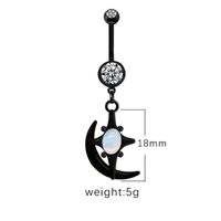 1 Piece Belly Rings Casual Hip-Hop Moon Heart Shape Stainless Steel Arylic Alloy Plating Acrylic Glass main image 6