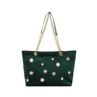 Women's Gold Velvet Round Dots Elegant Square Zipper Shoulder Bag sku image 3