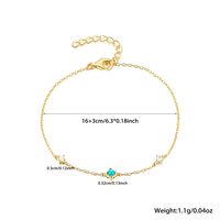 Sterling Silver 18K Gold Plated IG Style Paper Clip Round Inlay Turquoise Zircon Bracelets main image 2