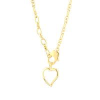 Kupfer 18 Karat Vergoldet Einfacher Stil Seestern Herzform Aushöhlen Halskette Mit Anhänger main image 10