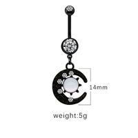 1 Piece Belly Rings Casual Hip-Hop Moon Heart Shape Stainless Steel Arylic Alloy Plating Acrylic Glass sku image 3