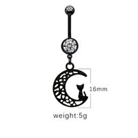 1 Piece Belly Rings Casual Hip-Hop Moon Heart Shape Stainless Steel Arylic Alloy Plating Acrylic Glass sku image 4