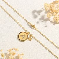 Kupfer 18 Karat Vergoldet IG-Stil Brief Stern Zirkon Halskette Mit Anhänger main image 7