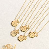 Copper 18K Gold Plated IG Style Letter Star Zircon Pendant Necklace main image 3