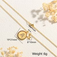 Copper 18K Gold Plated IG Style Letter Star Zircon Pendant Necklace main image 2