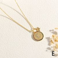 Copper 18K Gold Plated IG Style Letter Star Zircon Pendant Necklace main image 8