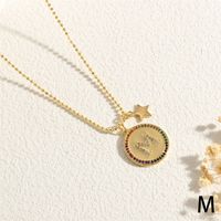 Copper 18K Gold Plated IG Style Letter Star Zircon Pendant Necklace main image 6