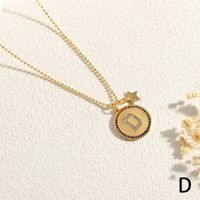 Copper 18K Gold Plated IG Style Letter Star Zircon Pendant Necklace sku image 4