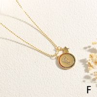 Copper 18K Gold Plated IG Style Letter Star Zircon Pendant Necklace sku image 6