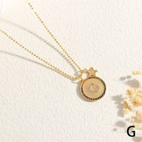 Copper 18K Gold Plated IG Style Letter Star Zircon Pendant Necklace sku image 7