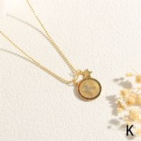 Copper 18K Gold Plated IG Style Letter Star Zircon Pendant Necklace sku image 11