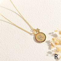 Copper 18K Gold Plated IG Style Letter Star Zircon Pendant Necklace sku image 18