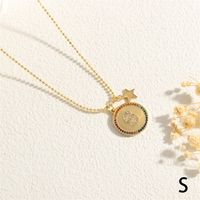 Copper 18K Gold Plated IG Style Letter Star Zircon Pendant Necklace sku image 19