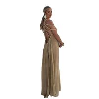 Women's Regular Dress Casual Classic Style Halter Neck Sleeveless Solid Color Maxi Long Dress Daily main image 4