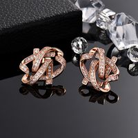 1 Pair Sweet Geometric Solid Color Plating Copper Ear Studs main image 1