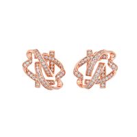 1 Pair Sweet Geometric Solid Color Plating Copper Ear Studs main image 2