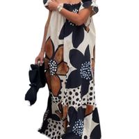 Women's Swing Dress Streetwear Off Shoulder Short Sleeve Printing Maxi Long Dress Daily main image 3