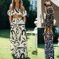 Daily Women's Streetwear Geometric Polyester Skirt Sets Skirt Sets main image 1