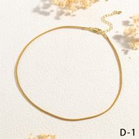 Preppy Style Simple Style Solid Color Cord Handmade 18K Gold Plated Women's Choker sku image 6
