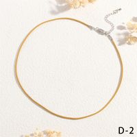 Preppy Style Simple Style Solid Color Cord Handmade 18K Gold Plated Women's Choker sku image 7
