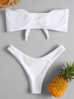 Women's Solid Color 2 Pieces Set Bikinis Swimwear main image 3