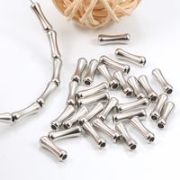 20 PCS/Package 12 * 4mm Hole 2~2.9mm Stainless Steel Bamboo Solid Color Polished Beads main image 1