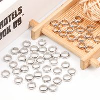 50 PCS/Package 7.5 * 2.5mm Stainless Steel Solid Color Polished Broken Ring main image 5