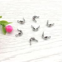 100 PCS/Package 4 * 8mm Hole 1~1.9mm Stainless Steel Solid Color Jewelry Buckle main image 5