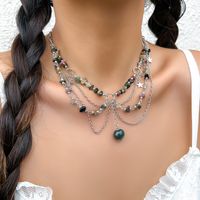 Wholesale Jewelry Casual Vintage Style Irregular Round Star Alloy Turquoise Iron Tassel Chain Choker sku image 1