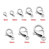 10 PCS/Package Stainless Steel Solid Color Polished Lobster Clasp main image 2