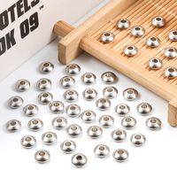 100 PCS/Package 6 * 2mm Hole 2~2.9mm Stainless Steel Solid Color Polished Beads main image 3