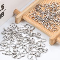 100 PCS/Package 5*4.5mm 6 * 5mm Stainless Steel Solid Color Polished Jewelry Buckle main image 3