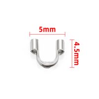 100 PCS/Package 5*4.5mm 6 * 5mm Stainless Steel Solid Color Polished Jewelry Buckle sku image 1